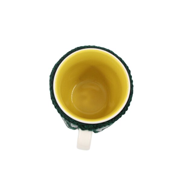 Handmade Hand Knit Harry Potter Hogwarts Slytherin House Wool Blend Mug Cozy - Picture 3 of 5